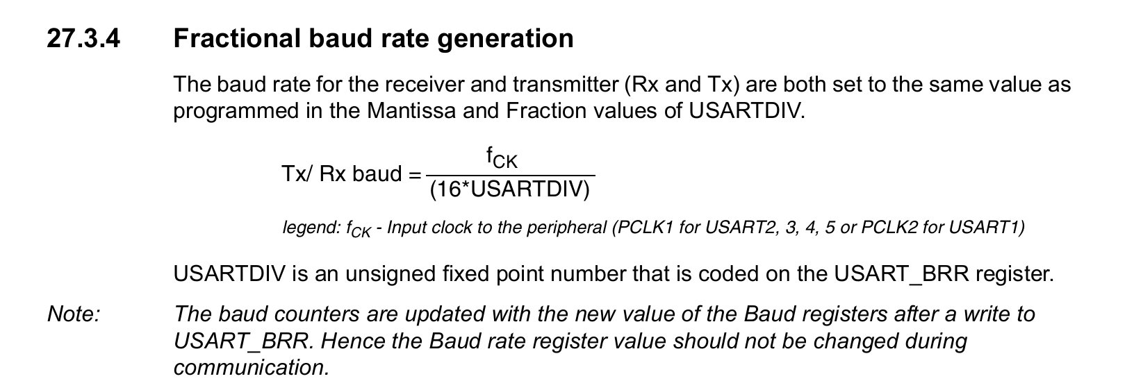 Fractional Baud Rate Generation